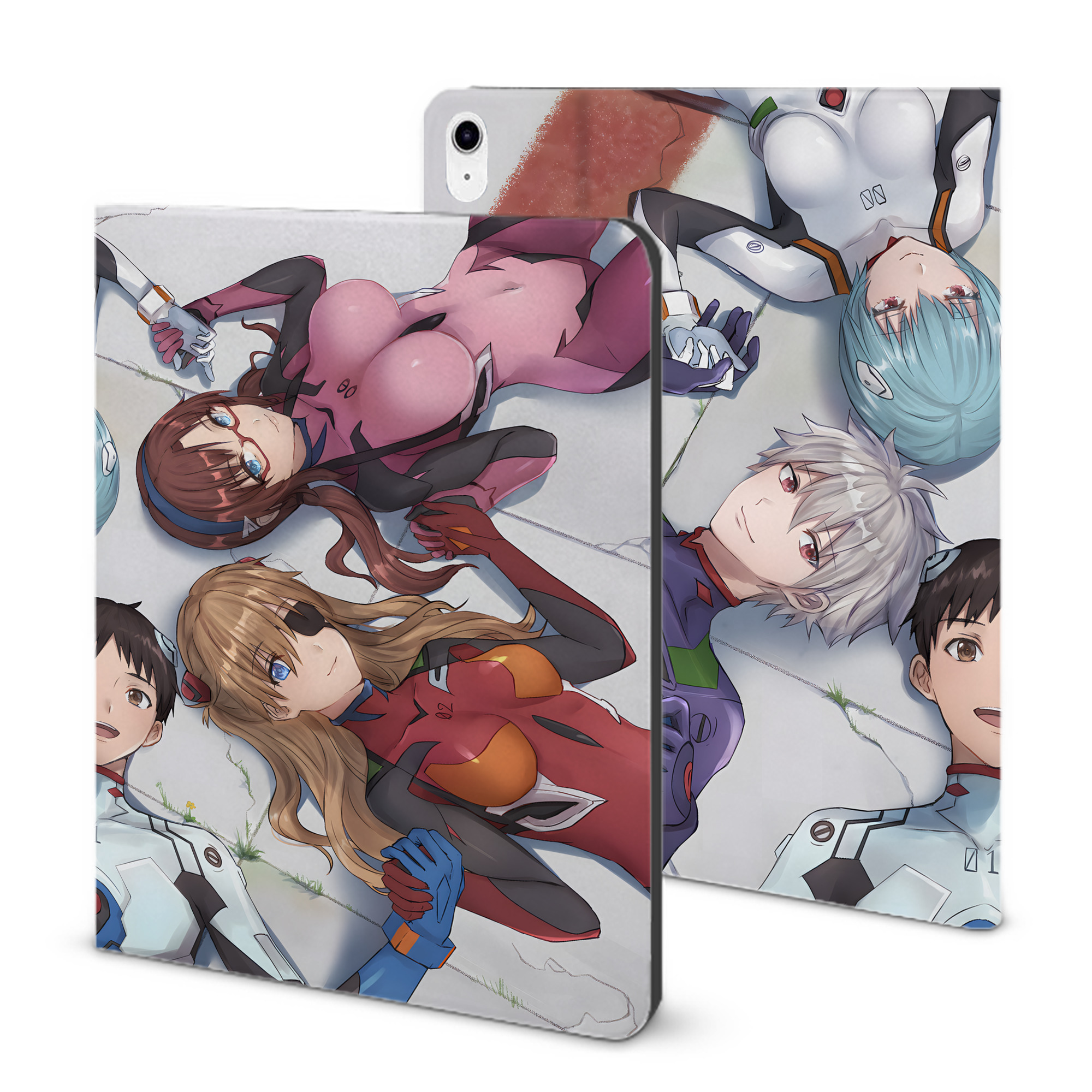 （画像用） EVA 新世紀エヴァンゲリオン IPad ケース ブック型 PUレザー TPU 耐衝撃 軽量 薄型 ペン収納なし 全面保護 IPad 各モデル対応